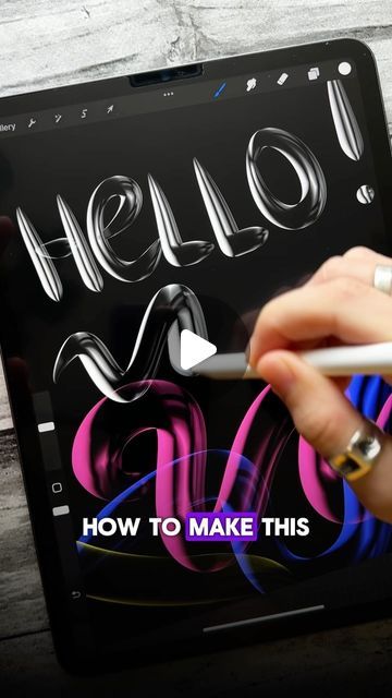 someone is writing on an ipad screen with the words hello and how to make this