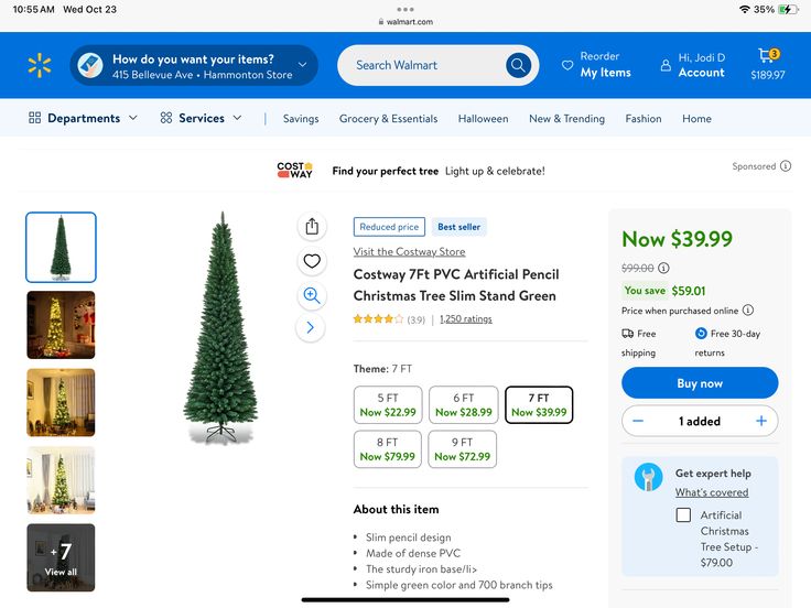 the christmas tree is on sale for $ 39 99