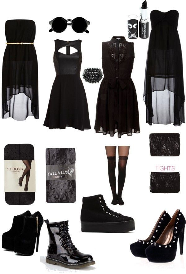 Dresses And Tennis Shoes, Goth Dresses, Black Dress Outfits, Dresses Outfits, Gothic Outfits, Goth Outfits, Dieselpunk, Dark Fashion, Black Dresses