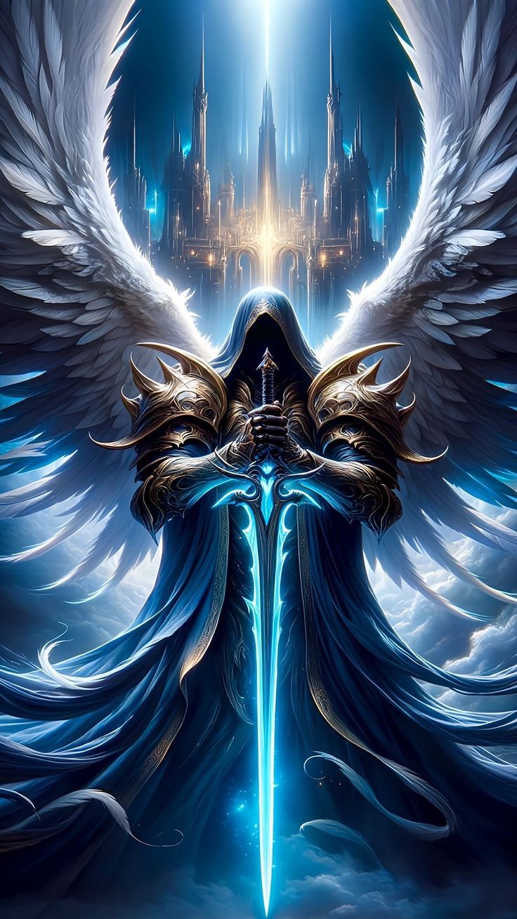 Digital Graphics Art, Male Angel, Grim Reaper Art, Dark Fantasy Artwork, Spiritual Realm, Heaven Art, Beautiful Angels Pictures, Angel Warrior, Technology Wallpaper