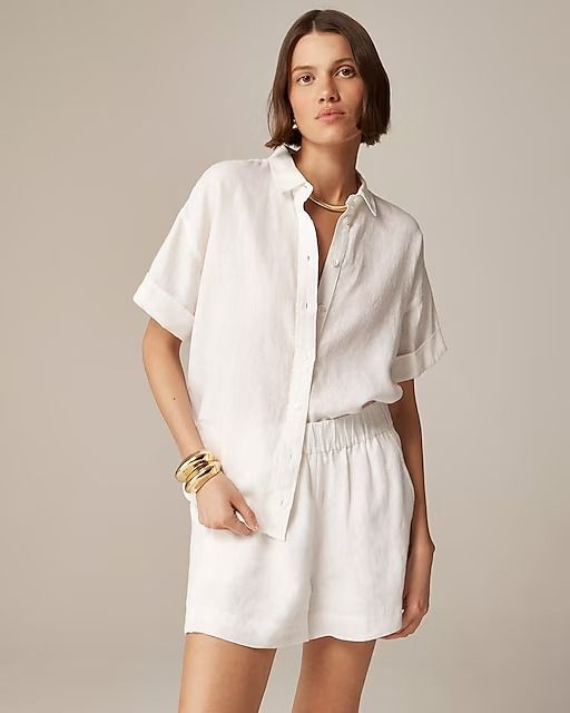 J.Crew: Capitaine Shirt In Baird McNutt Irish Linen For Women