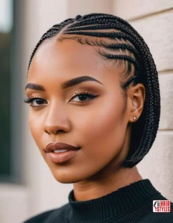 Short Natural Haircuts For Black Women With Round Faces « Only Hairstyles Curly Short Hair For Black Women, Curly Short Braids Black Women, Curly Short Natural Hairstyles, Cornrows Ideas Natural Hair Short, Cornrow Bob Braids, Bob Hair Braids, Short Cornrows Braids For Black Women, Bob Cornrow Braids, Braid Bob Hairstyles For Black Women