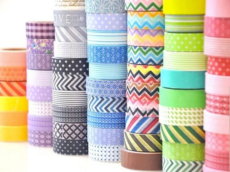 many different colored washi tapes lined up together