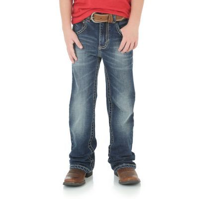 Choose these Wrangler Toddler Boys' 20X Vintage Bootcut Jeans as the perfect addition to your child's wardrobe. From the Wrangler 20X Collection, these jeans blend authentic Western style with modern-day comfort. With a low rise waist and a slim fit, these jeans will keep your child comfortable all day. Slim fit jeans are comfortable and stylish Bootcut style to easily fit over shoes Low-rise waist for a fashionable outfit Embroidered back pockets Zip-Fly with button closure Western Couture, Travel Ball, Ball Family, Clothing Blogs, Western Store, Rodeo Outfits, Scrub Jackets, Only Jeans, 2016 Fall