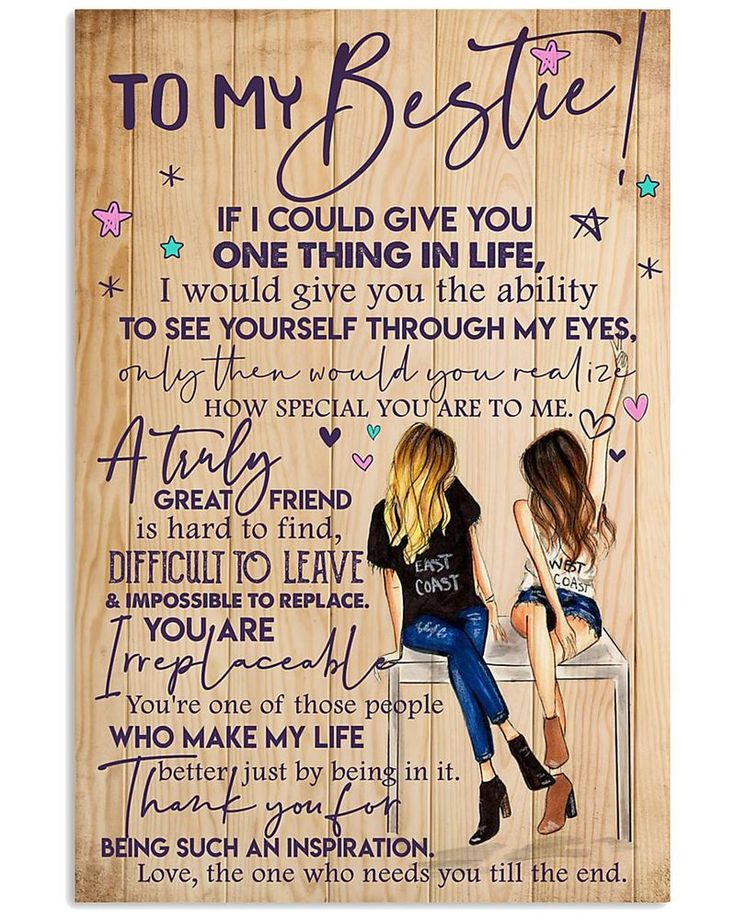 To My Bestie Canvas, Best Friend - If I Could Give You One Thing In Life Unframed Satin Paper , Framed Canvas Wall Decor Poster Friend Poster, To My Bestie, Good Friends Are Like Stars, Happy Birthday Best Friend Quotes, Happy Birthday Best Friend, Friends Poster, Friend Birthday Quotes, Happy Birthday Wishes Quotes, Best Friendship Quotes