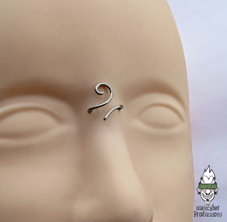 a close up of a person's head with a nose ring