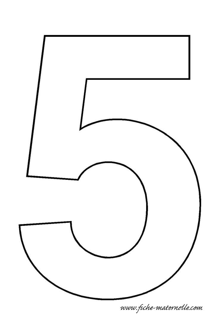 the number five is shown in black and white