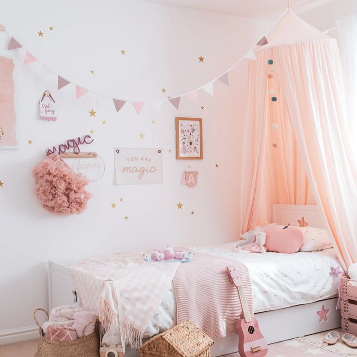 Pink Scallop Girls Room, Blush Pink Kids Bedroom, Room Decor Bedroom Pink And White, Pink Teenager Bedroom, Bedroom Ideas For Girls 8-10, Pink Childrens Bedroom, Bedroom Ideas For Girls 6-8, Pink And Rose Gold Bedroom, Kids Princess Room