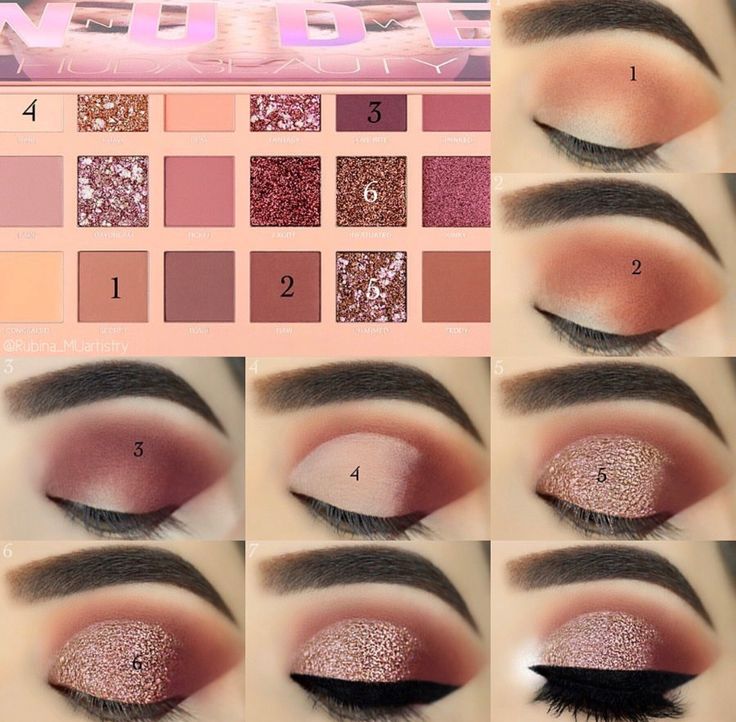 Teknik Makeup, Make Up Designs, Eyeliner Tips, Sparkly Eyeshadow, Mekap Mata, Eyeshadow Tutorials, Linda Hallberg, Nude Palette, Makeup Tutorial Eyeshadow