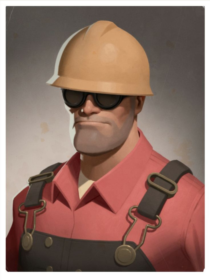 a man wearing a hard hat and sunglasses with an angry look on it's face