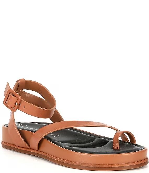 Gianni Bini Grayson Leather Footbed Platform Toe Loop Sandals | Dillard's Best Travel Sandals, Best Walking Sandals, Leather Flip Flops Womens, Vacation Sandals, Straw Sandals, Travel Sandals, Orthopedic Sandals, Black Sandals Flat, Toe Loop Sandals