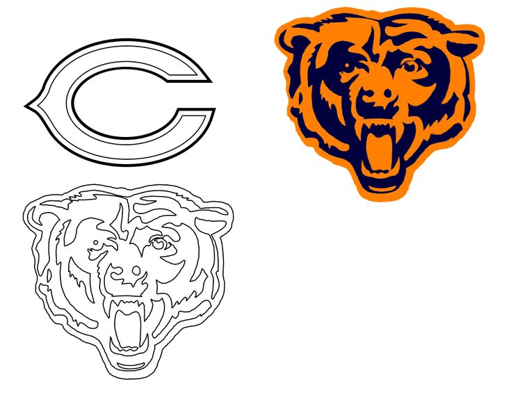 the chicago bears logo is shown in three different colors