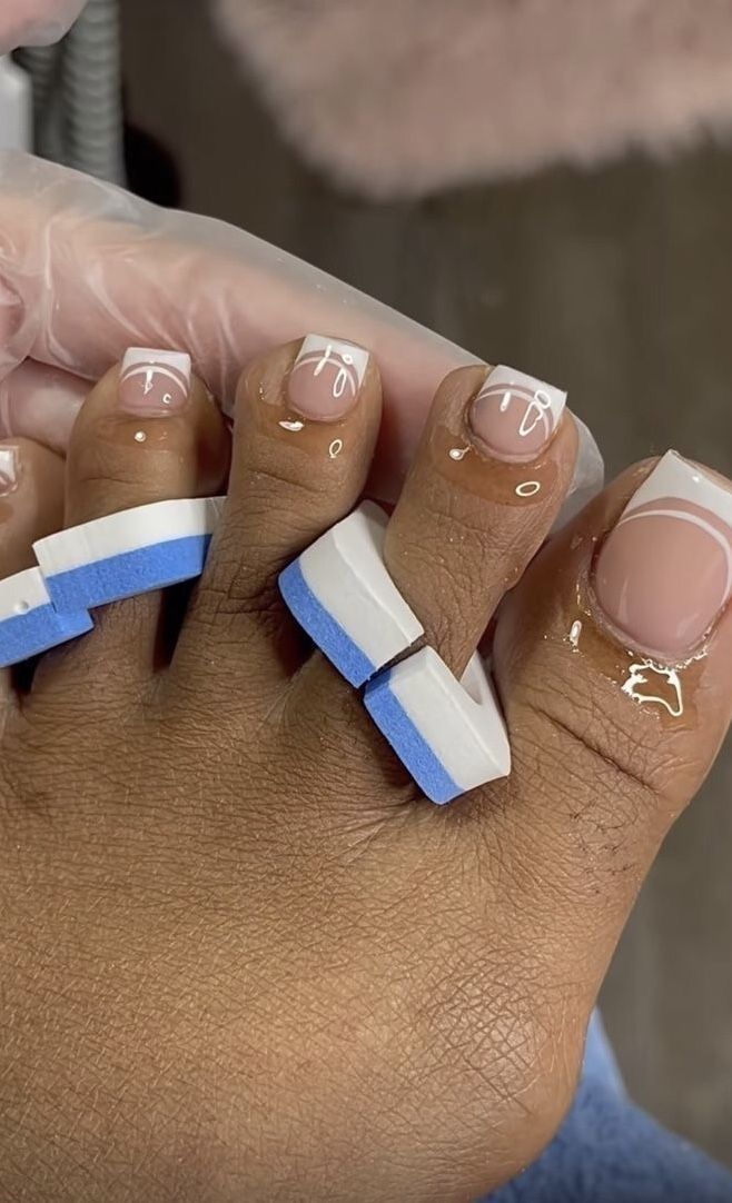 Nail Art Toenails, French Toe Nails, Line Nail Designs, Simple Nail Art, Ingrown Toenail, Gel Toe Nails, Acrylic Toes, Acrylic Toe Nails, Toe Nail Color