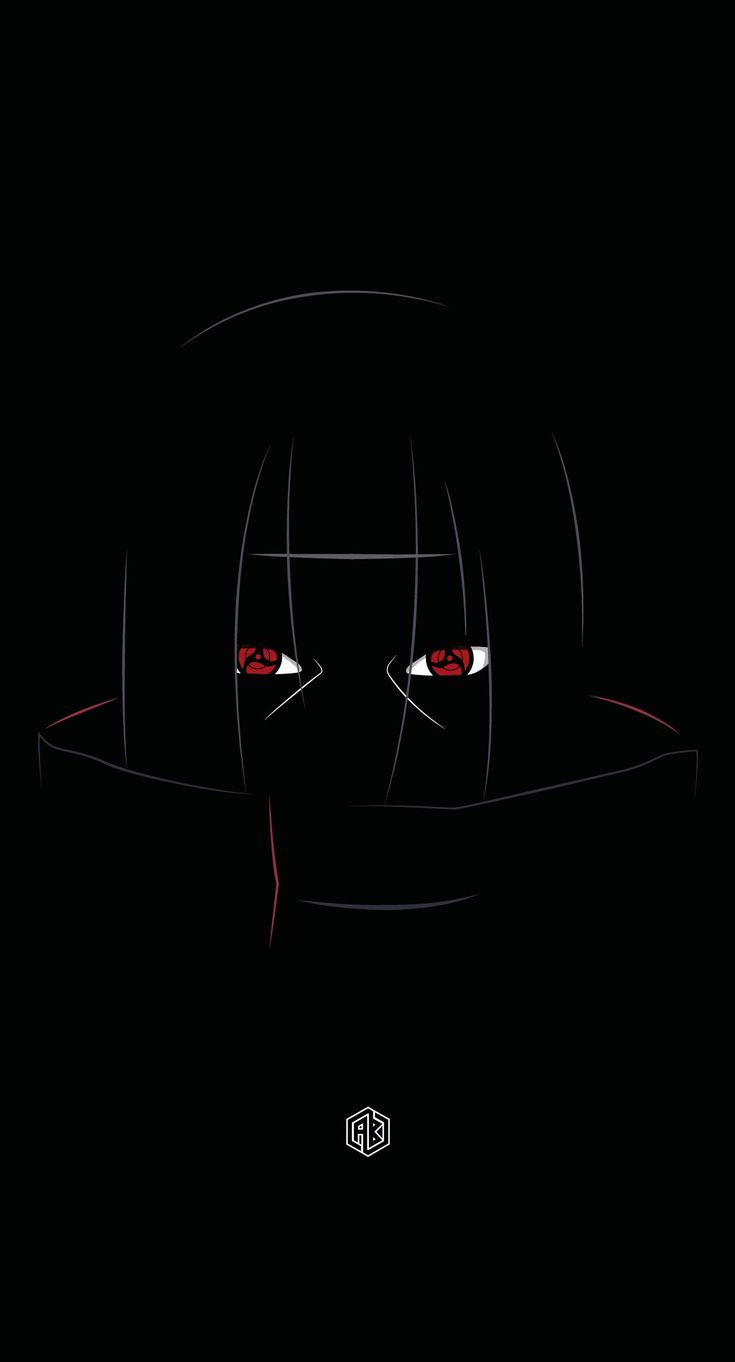 an anime character with red eyes in the dark