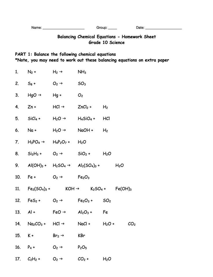 the balancing chemical symbols worksheet is shown in black and white, as well as numbers