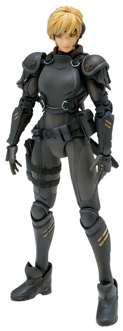 the action figure is posed in full armor and holding his hands on his hipss