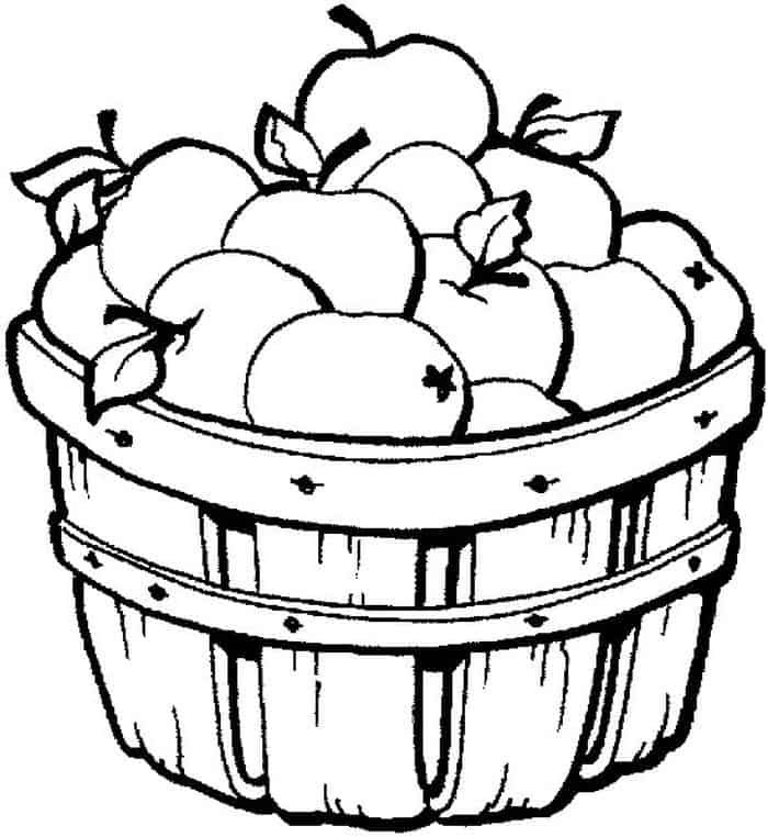 Apple Basket Coloring Pages Apple Coloring Pages Fruit Coloring Pages Fall Coloring Pages