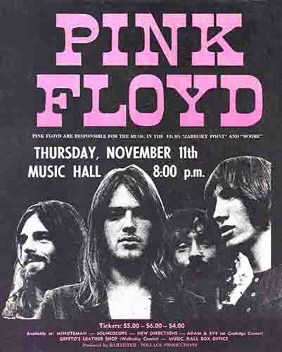 the pink floyd concert poster for their first show in years, from 1971 to 1970