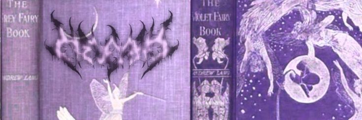 four books with different designs on them, one is purple and the other is white