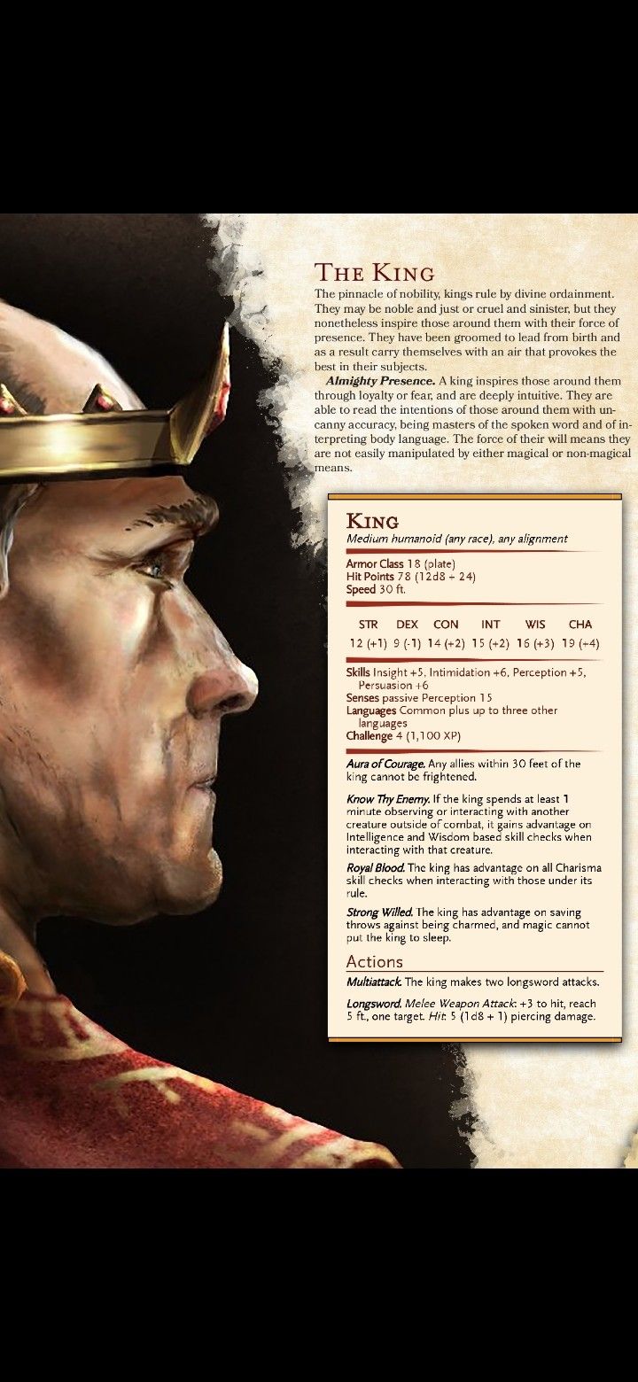 the king's profile is shown in this image