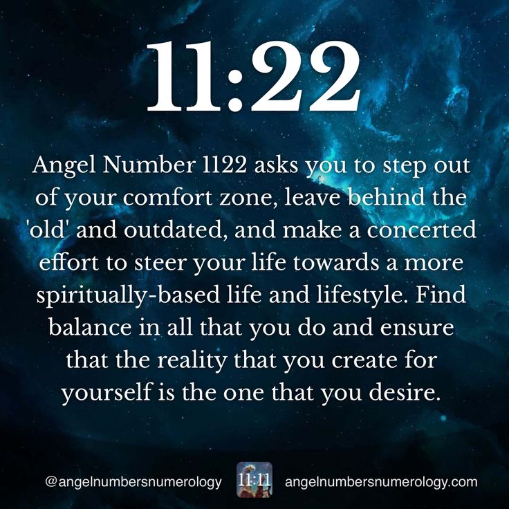 an image with the words 11 22 22 and it is written in white on a blue background