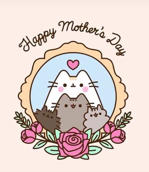 a mother's day card with two kittens and roses in the center, which reads happy mother's day