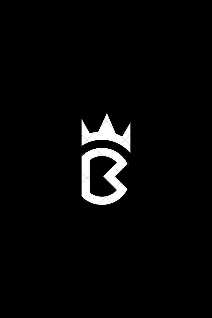 the letter g with a crown on it's head is shown in black and white