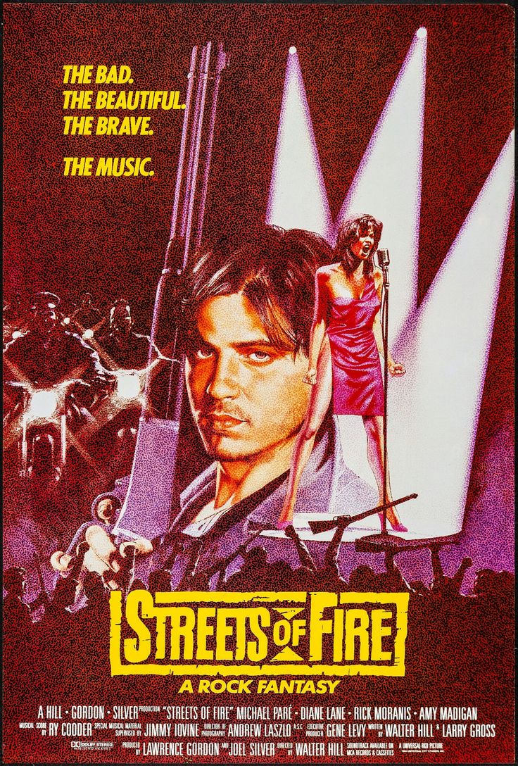 Streets Of Fire Poster, Streets Of Fire Movie, Amy Madigan, Streets Of Fire, Jimmy Iovine, Rick Moranis, Awesome Posters, Dead Ringers, Fire Movie