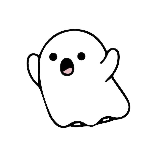 a ghost with its mouth open and eyes closed