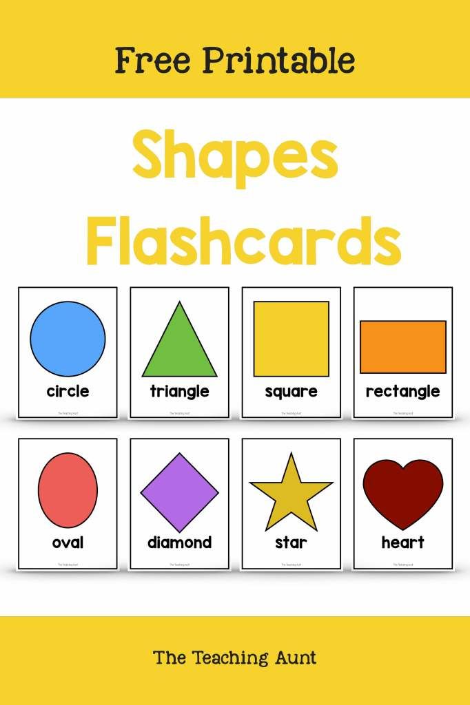 the free printable shapes flashcards for kids