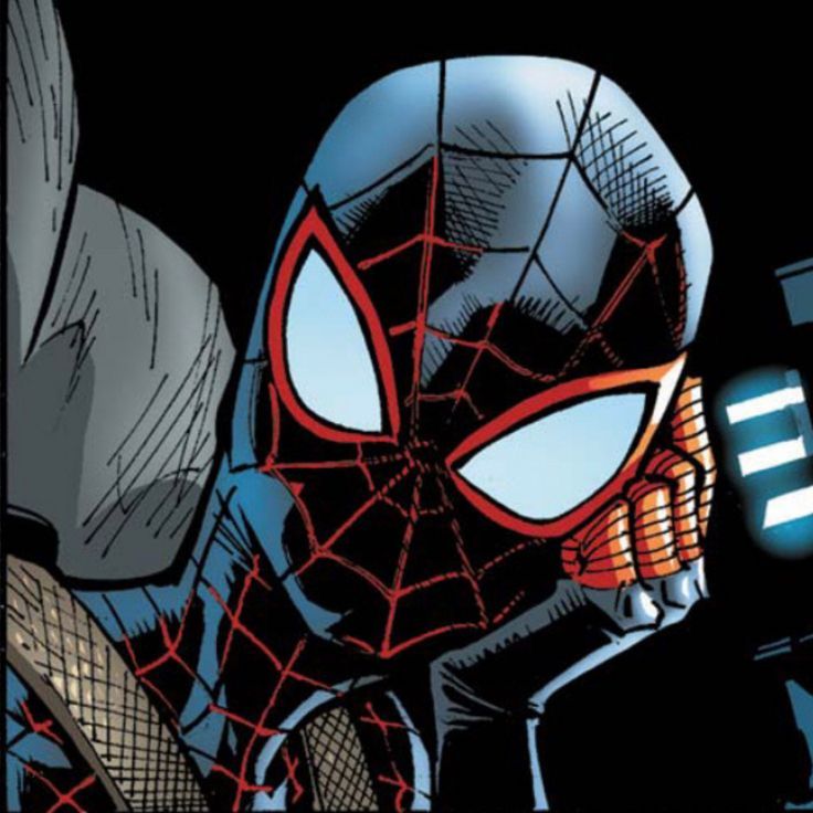 a spider - man with his head turned to look like he is in the dark