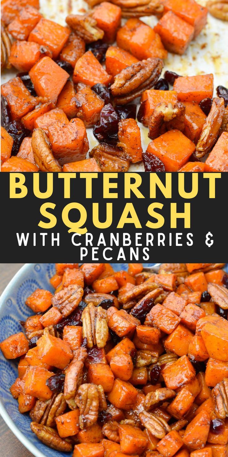 butternut squash with cranberries and pecans