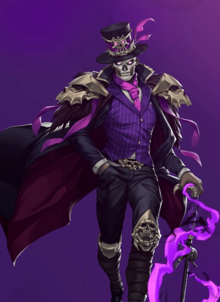 a drawing of a skeleton dressed as a magician