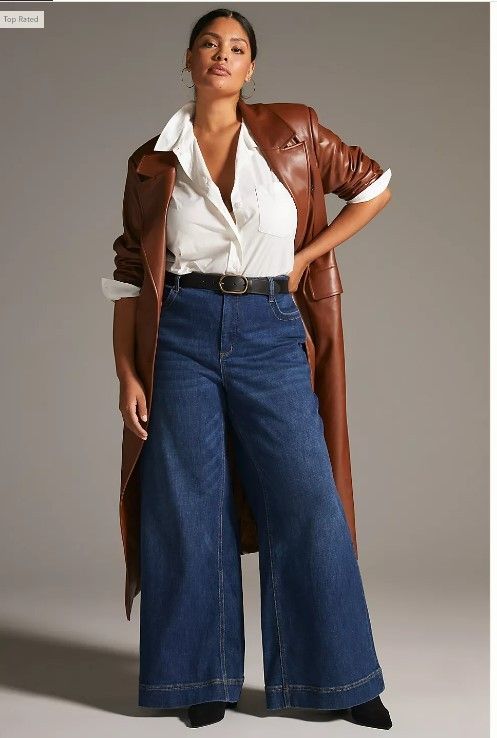 Wide Leg Jeans Plus Size, Party Outfit Plus Size, Outfits For 2023, Outfit Recipes, Mid Size Outfits, Wide Leg Jeans Outfit, Plus Size Winter Outfits, Jeans Outfit Fall, Plus Size Fall Outfit