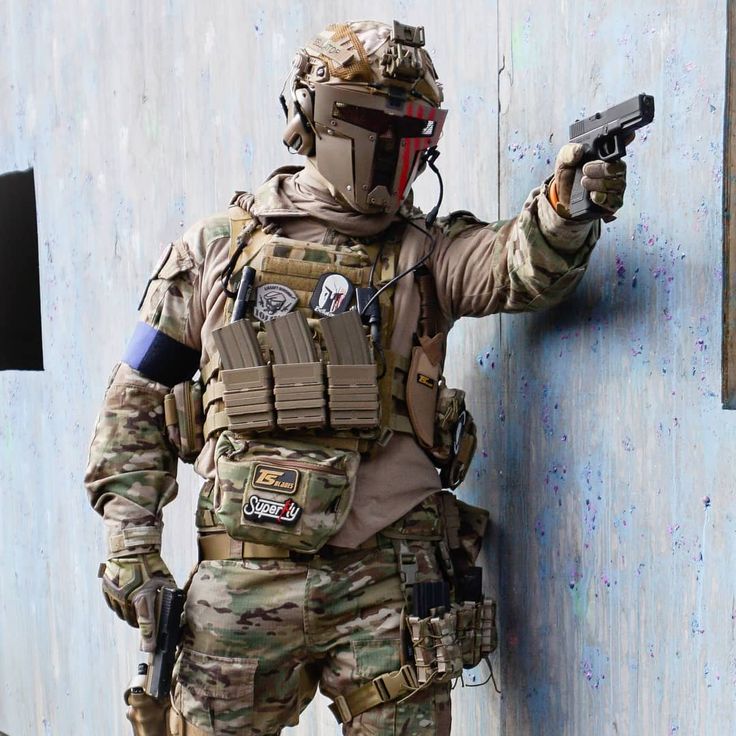 If you fight angry, you make a lot of mistakes, and when you fight a sharp, witty fighter like me, you can't make mistakes. --Floyd… Airsofting Outfit, Tactical Outfit, Ghost Soldiers, Outfit Ideas Men, Special Forces Gear, Tactical Armor, Usa Army, Mandalorian Armor, Tac Gear