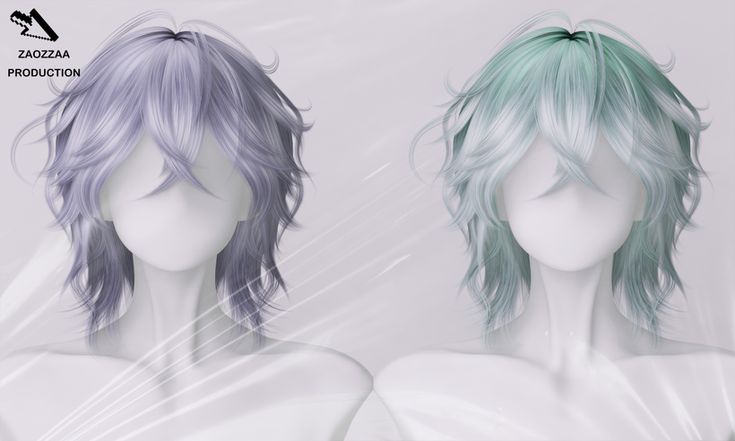 two different colored wigs are shown in this image