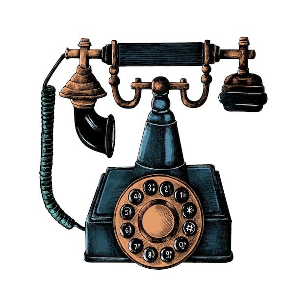 an old fashioned phone with two dials on the front and one on the back