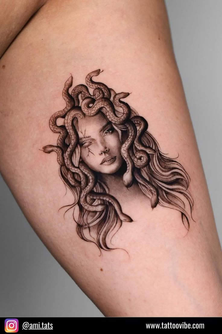 Medium-sized Medusa tattoo in 2024 | Medusa tattoo design, Medusa ...