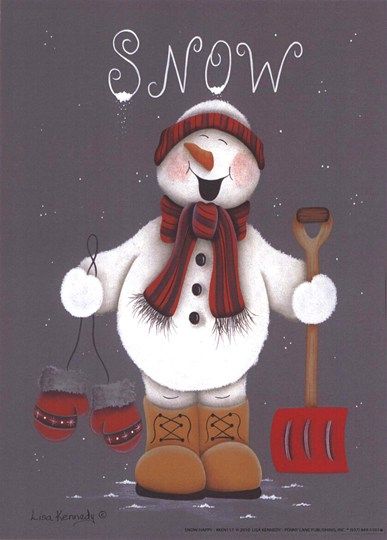 there is a snowman holding a shovel and boots