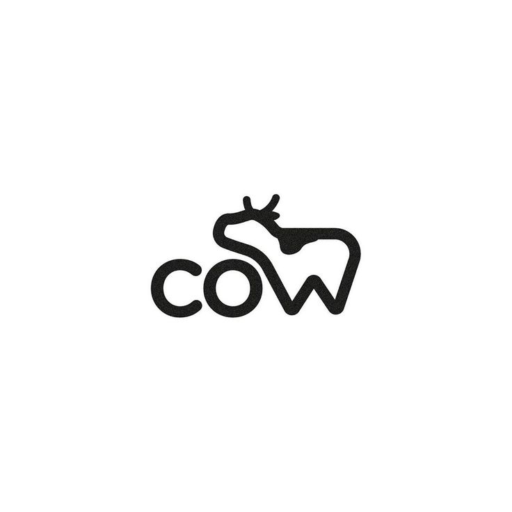 the cow logo is black and white