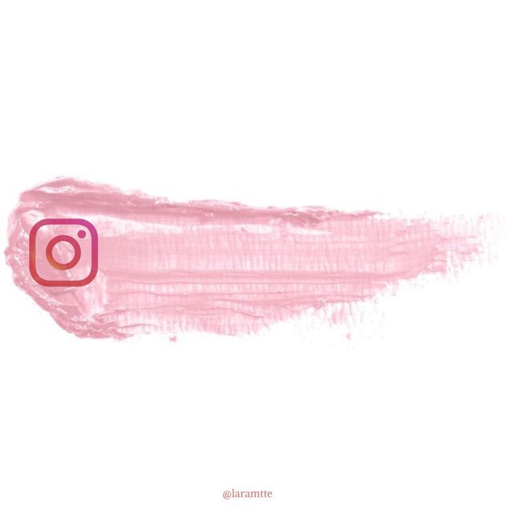 an instagram logo painted in pink on a white background