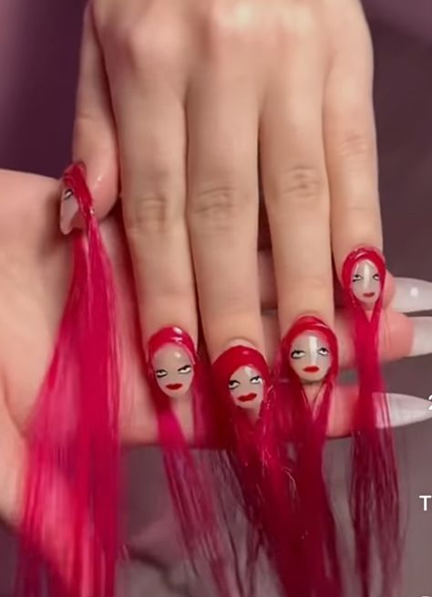 Horrible Nail Designs, Very Ugly Nails, Ugliest Nails Ever, Funny Nails Design Hilarious, Long Ugly Nails, Funny Acrylic Nails, Ugly Nails Acrylic, Worst Nails Ever, Ugly Nails Fail