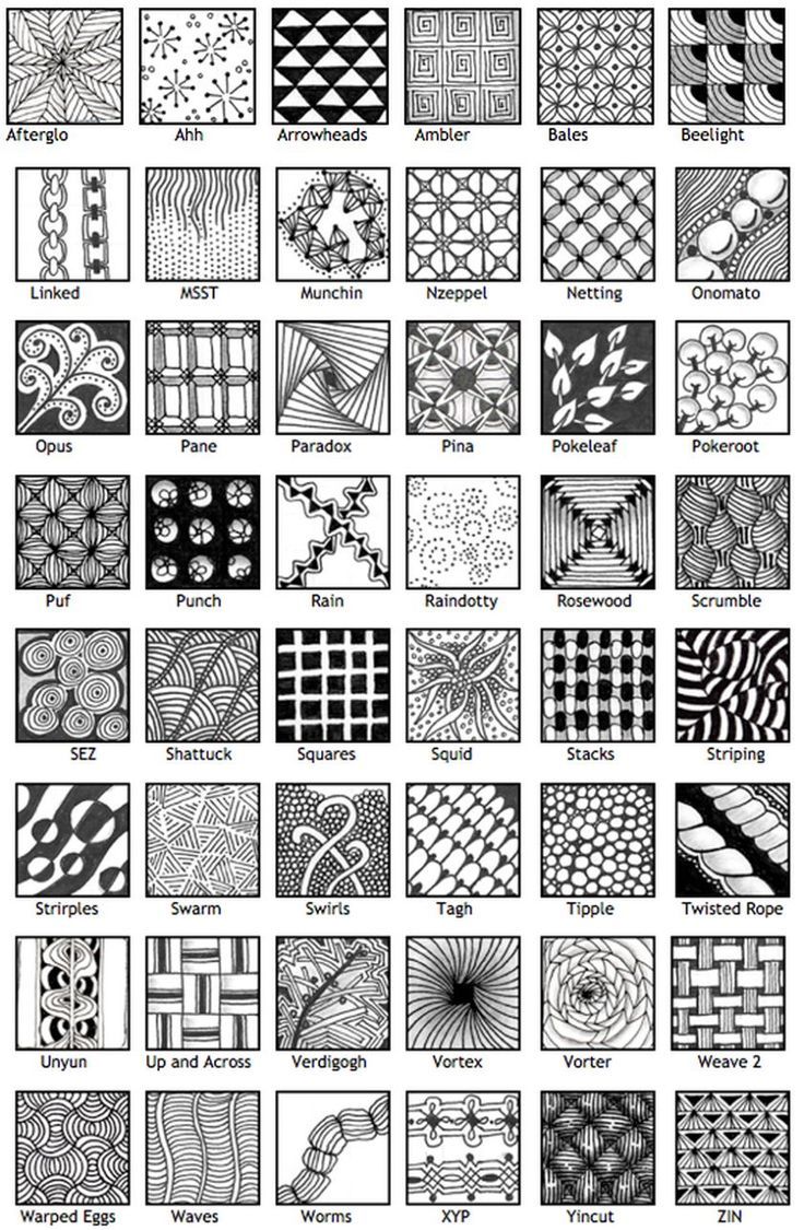 a large collection of black and white squares with different designs on them, all in various sizes