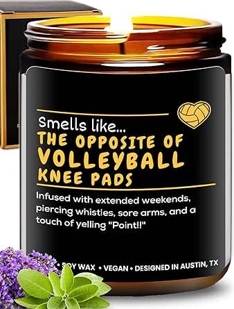 an open jar of volleyball knee pads next to a purple flower on a white background