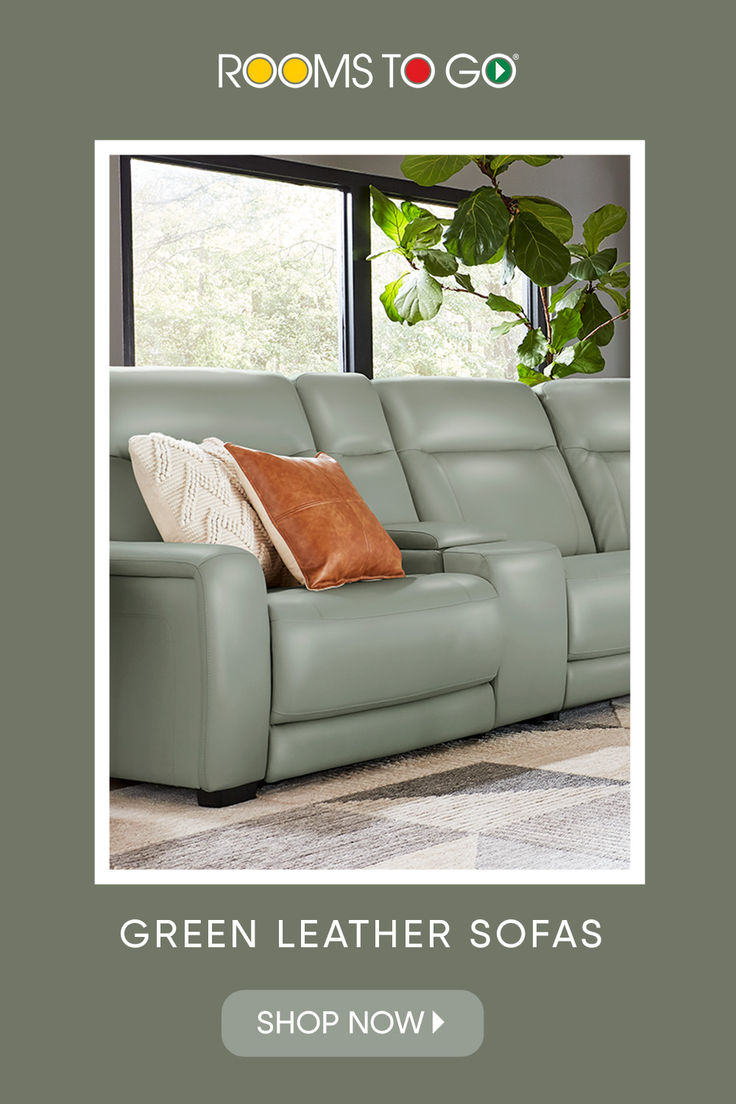 Freshen up your space with a pop of color! The Newport Leather Sectional from the Drew & Jonathan Collection, exclusively at Rooms To Go, is the perfect blend of bold and breezy—ideal for creating a refreshing vibe in any room. Green Leather Sofa, Green Furniture, Rooms To Go, Leather Sectional, Green Leather, Leather Sofa, Newport, Sectional, Color Pop