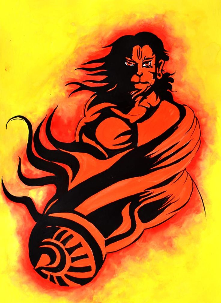 a drawing of a demon with long hair