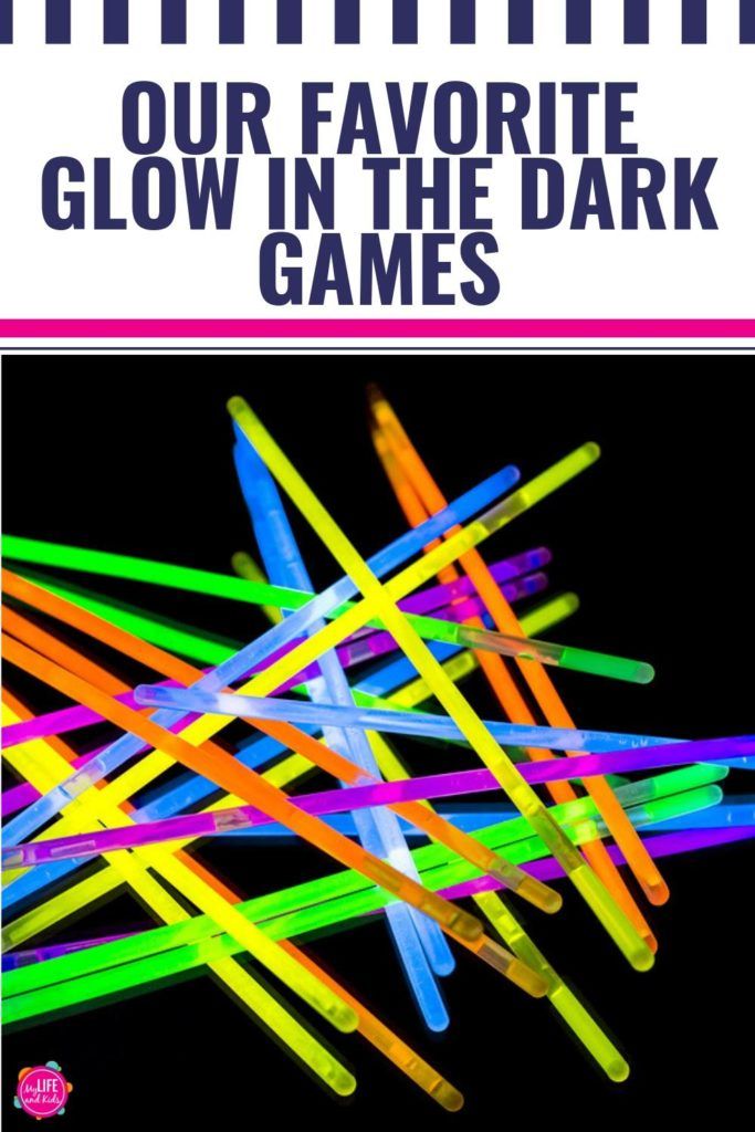 an advertisement for the glow in the dark game, featuring colored sticks and neon colors