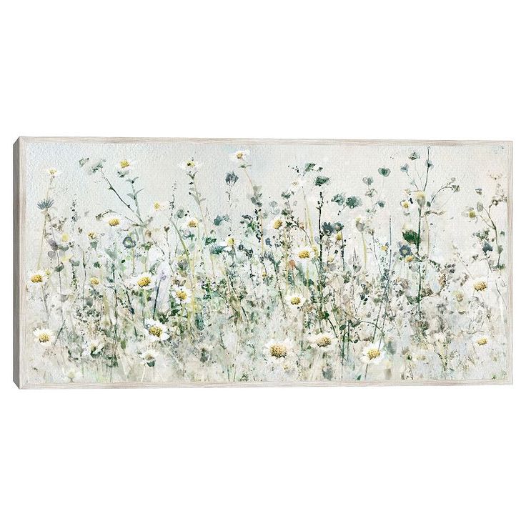 a painting with white flowers on it