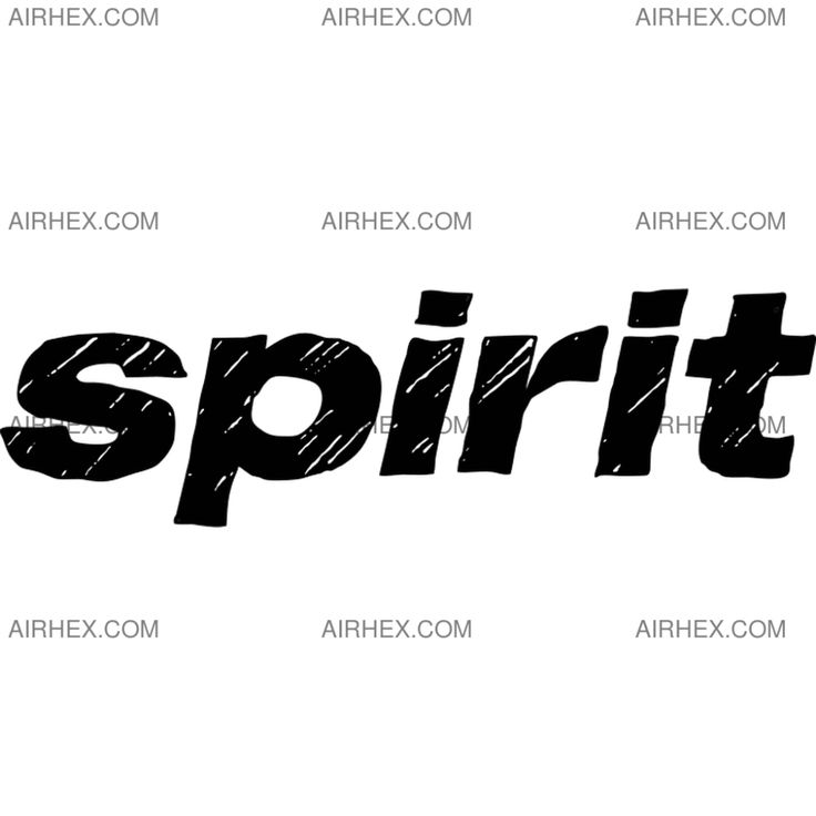 the word spirit written in black ink on a white background with some other words below it