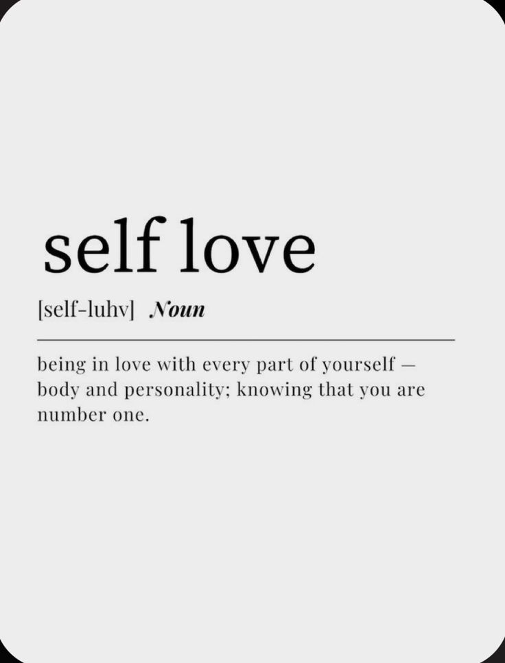 the words self love are in black and white